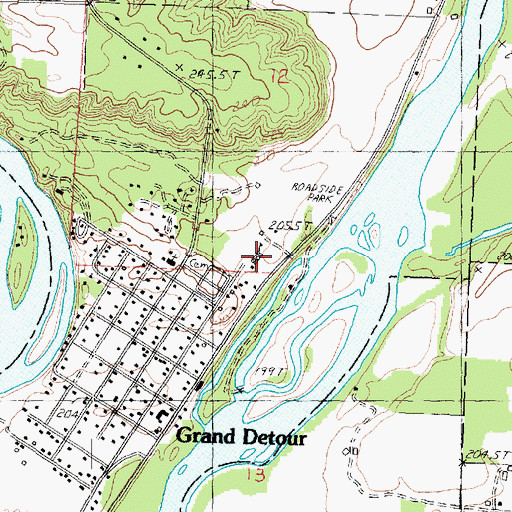 Topographic Map of Grand Detour Sixth Grade Center, IL
