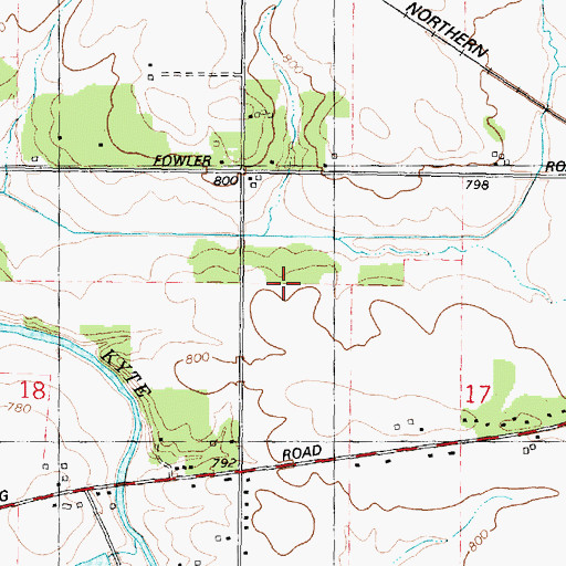 Topographic Map of Hickory Ridge, IL