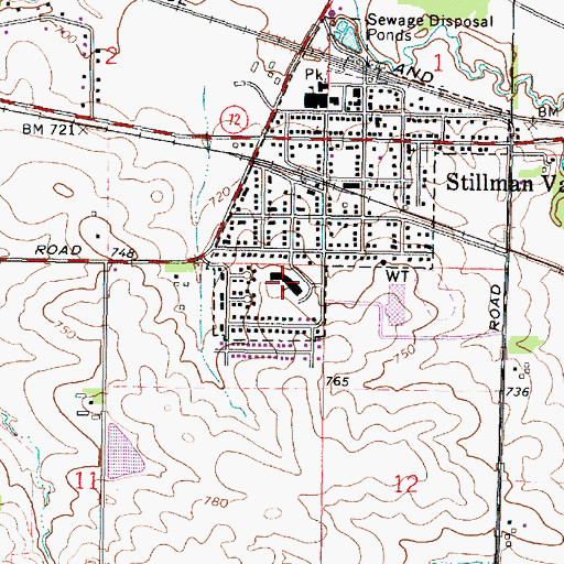Topographic Map of Highland Elementary School, IL