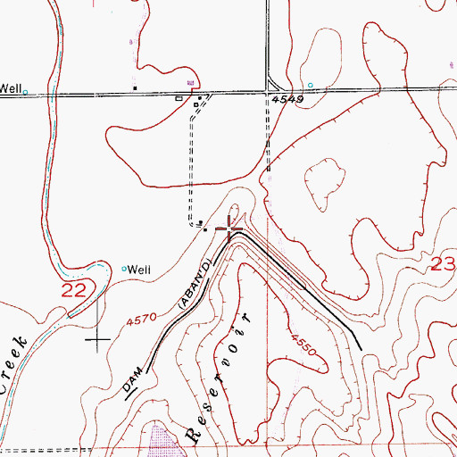 Topographic Map of McCarthy Reservoir, CO