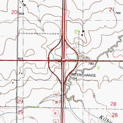 Topographic Map of Interchange 104, IL