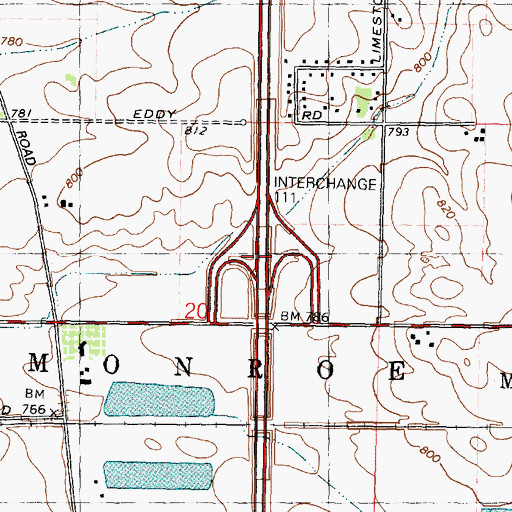 Topographic Map of Interchange 111, IL