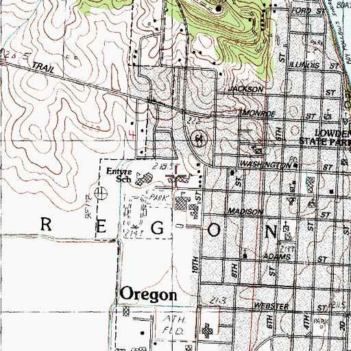 Topographic Map of Jefferson Elementary School, IL