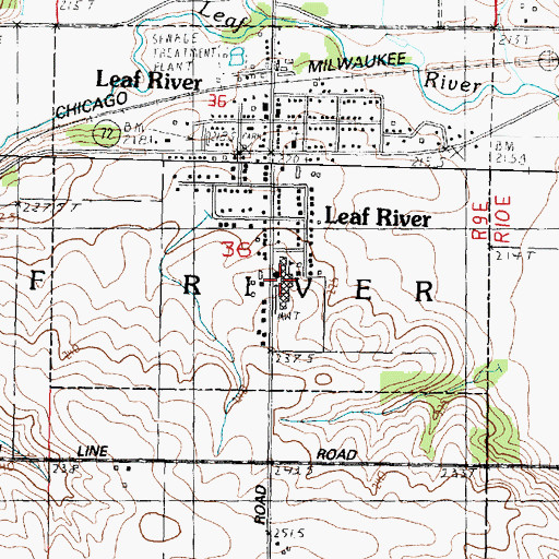 Topographic Map of Leaf River Grade School, IL