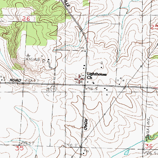 Topographic Map of Lighthouse Cemetery, IL