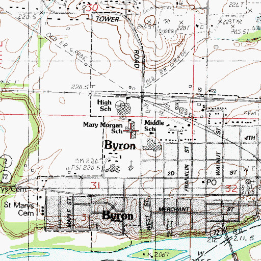 Topographic Map of Mary Morgan Elementary School, IL