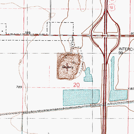 Topographic Map of Macklin Quarry, IL
