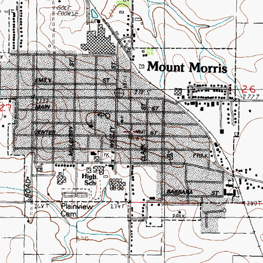 Topographic Map of Mount Morris City Hall, IL