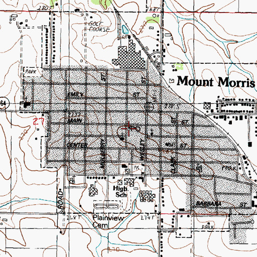 Topographic Map of Mount Morris Post Office, IL