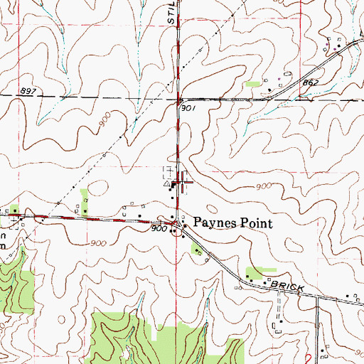 Topographic Map of Mount Pleasant Cemetery, IL