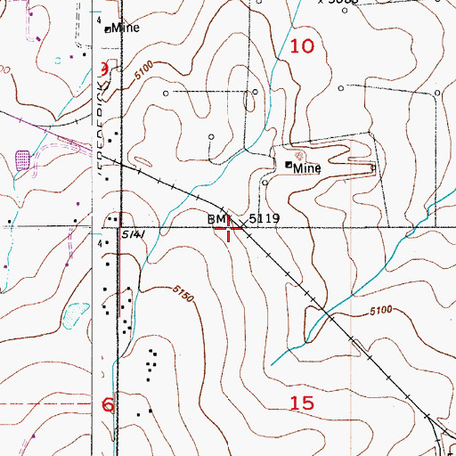 Topographic Map of State Coal Mine Junction, CO