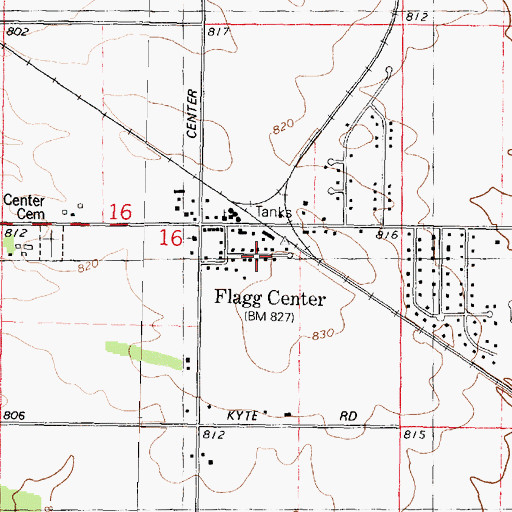 Topographic Map of Ramsey Acres, IL