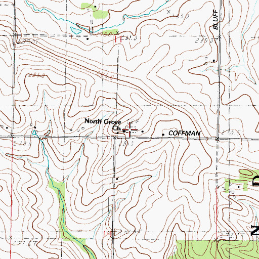 Topographic Map of North Grove Zion Reformed Cemetery, IL