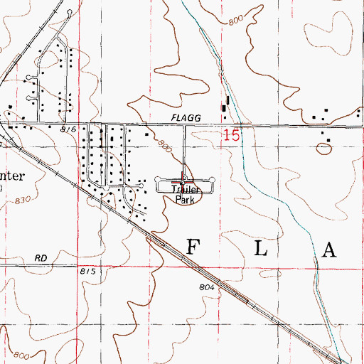 Topographic Map of Rolling Greens Mobile Home Park, IL