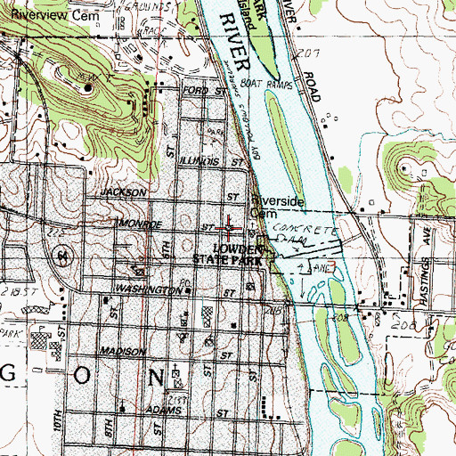 Topographic Map of Saint Mary Catholic Church, IL