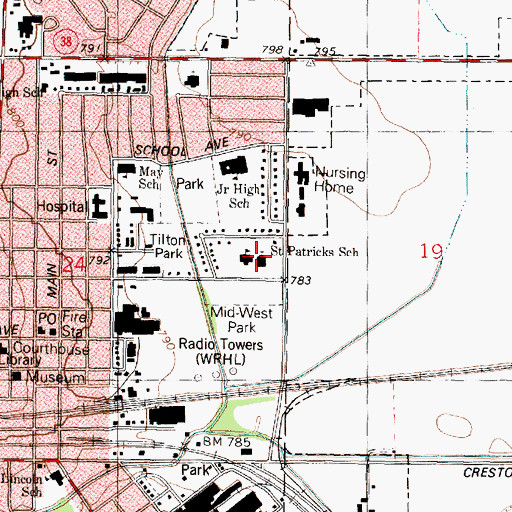 Topographic Map of Saint Patricks Church, IL