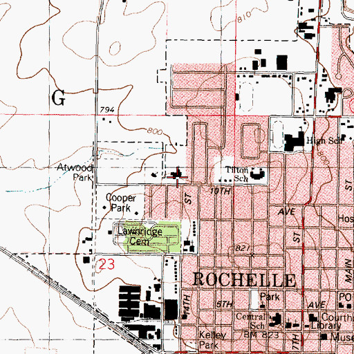 Topographic Map of Saint Paul Lutheran Church, IL