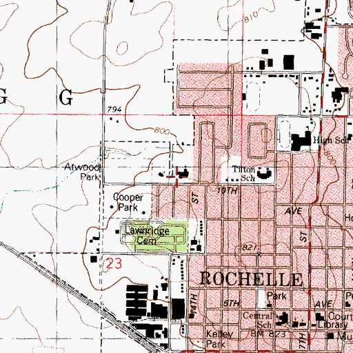 Topographic Map of Saint Paul Lutheran School, IL