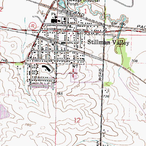 Topographic Map of Stillman Valley High School, IL