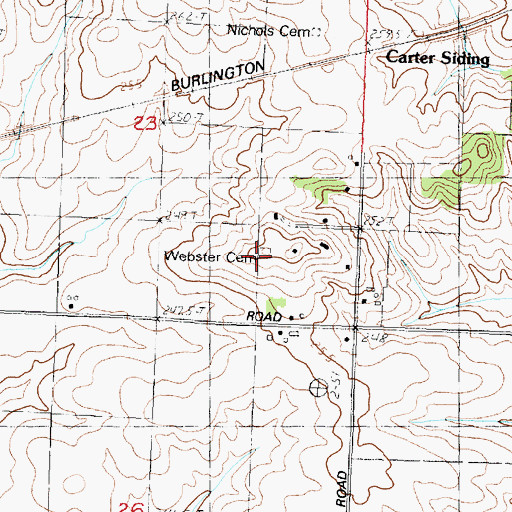 Topographic Map of Webster Cemetery, IL