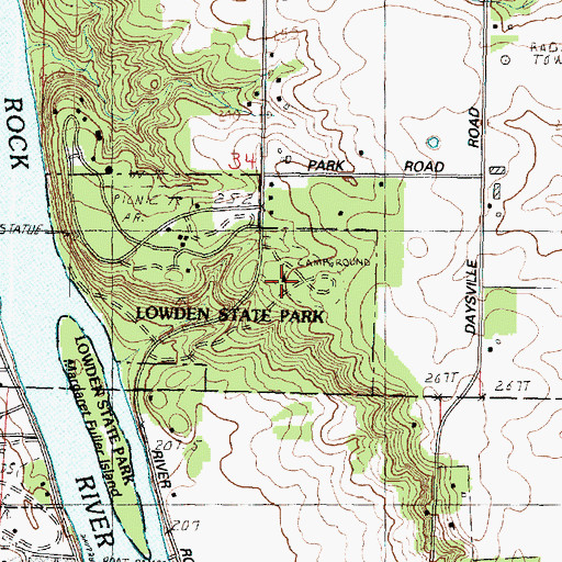 Topographic Map of White Oak Campground, IL