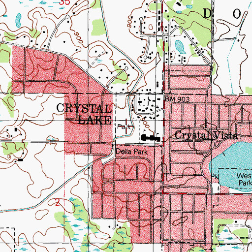 Topographic Map of Butternut Preserve, IL