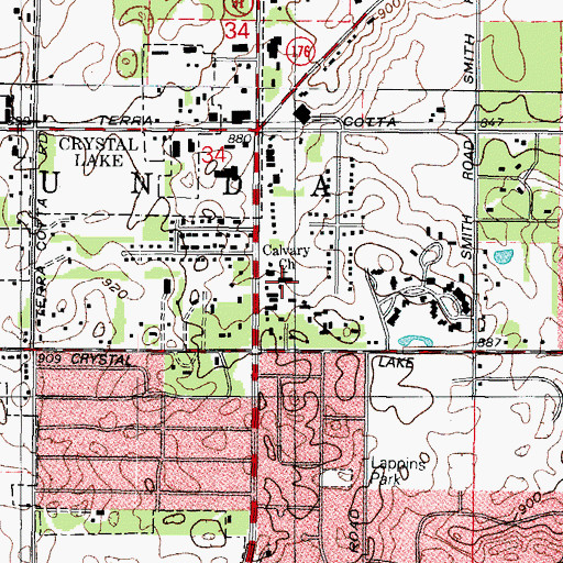 Topographic Map of Calvary Assembly of God Church, IL