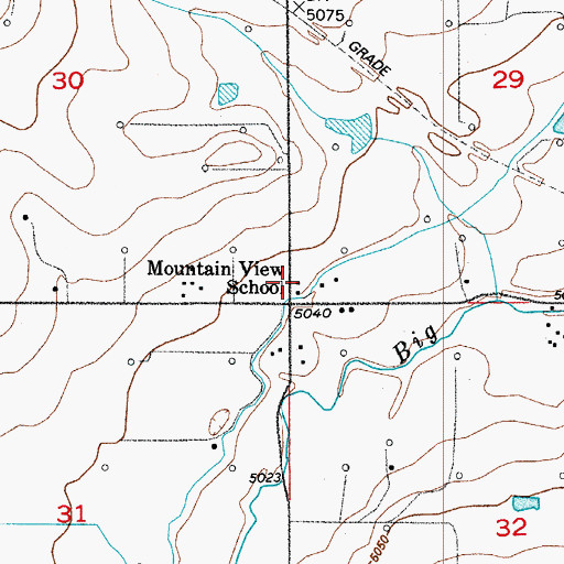 Topographic Map of Mountain View School, CO
