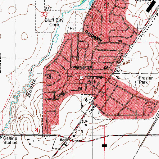Topographic Map of Central Park, IL