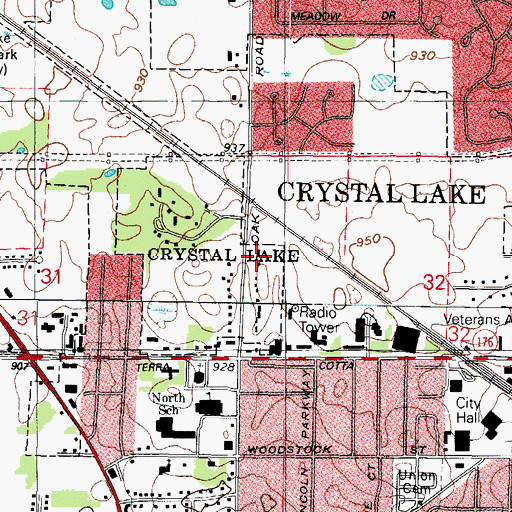 Topographic Map of Church of Christ, IL