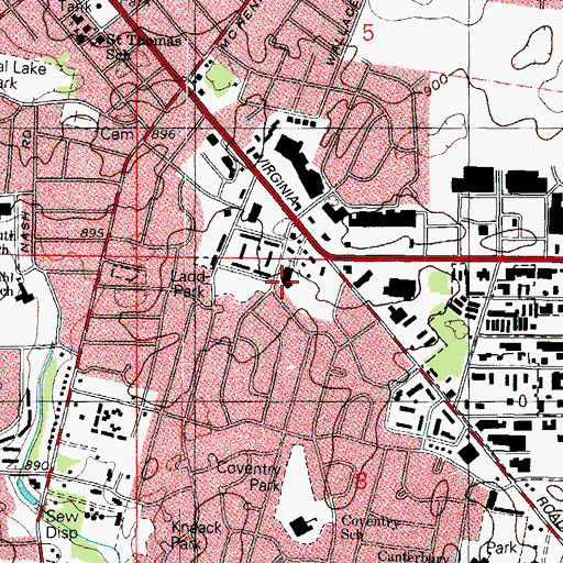 Topographic Map of Crystal Lake Church of the Nazarene, IL