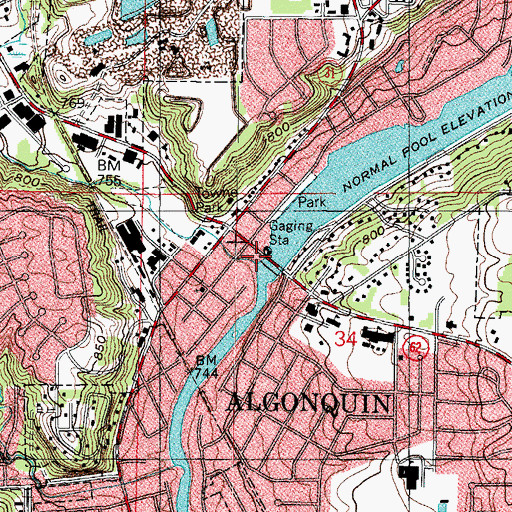 Topographic Map of Crystal Lake Outlet, IL