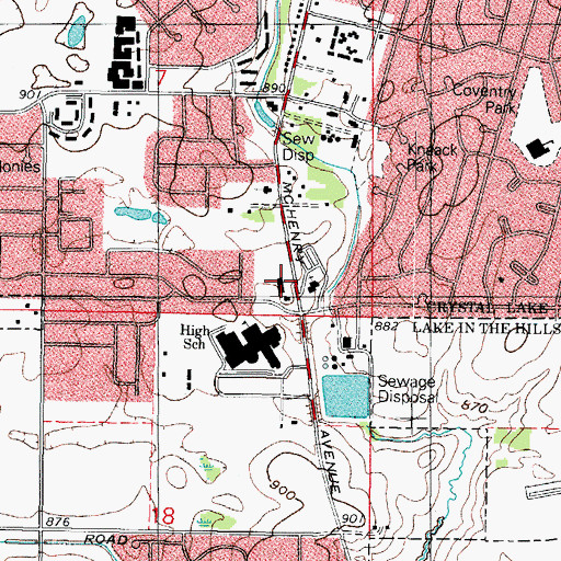 Topographic Map of Dartmoor Plaza Shopping Center, IL