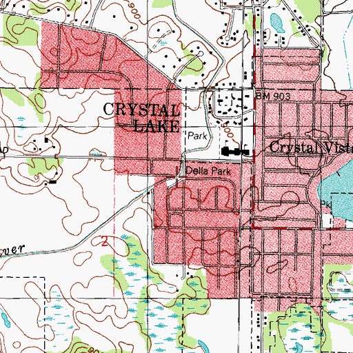 Topographic Map of Della Park, IL