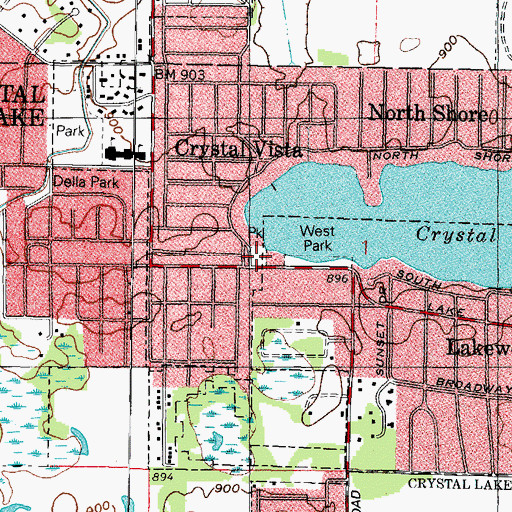 Topographic Map of Edgewater Park, IL