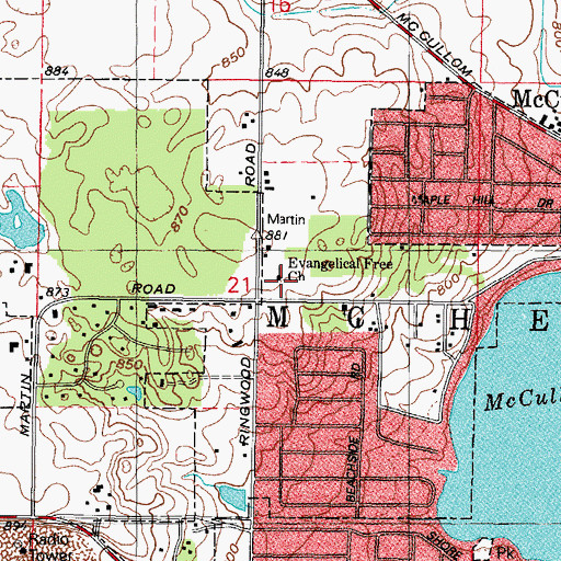 Topographic Map of Evangelical Free Church of McHenry, IL