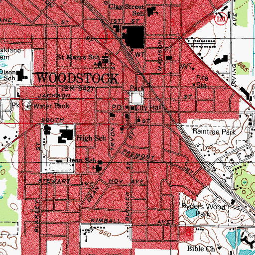 Topographic Map of First Church of Christ Scientist, IL