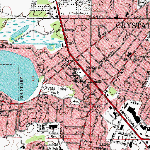 Topographic Map of First Congregational Church, IL
