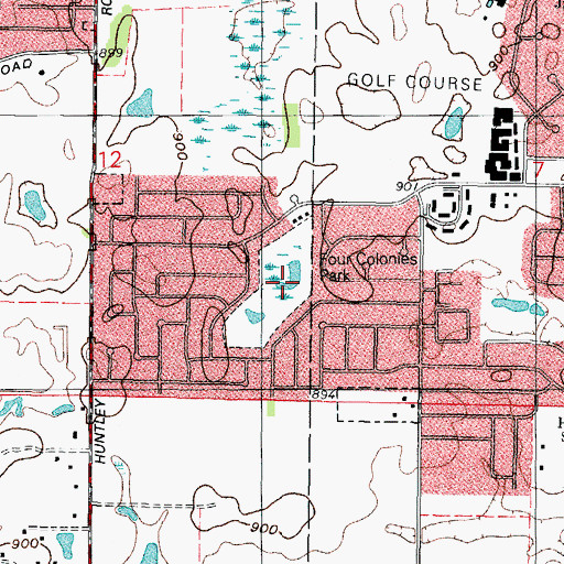 Topographic Map of Four Colonies Park, IL