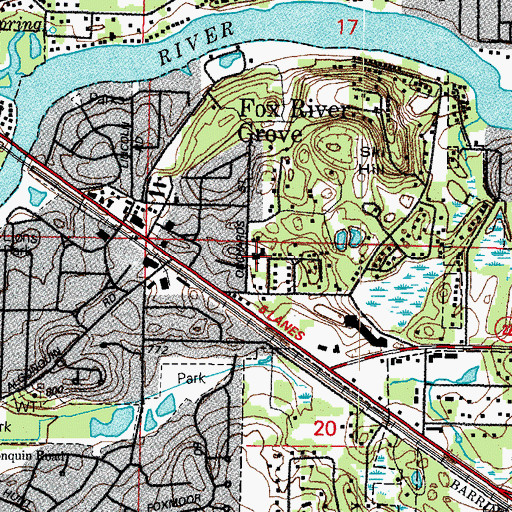 Topographic Map of Fox River Grove Junior High School, IL
