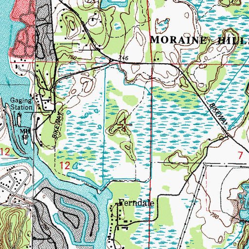 Topographic Map of Fox River Trail, IL