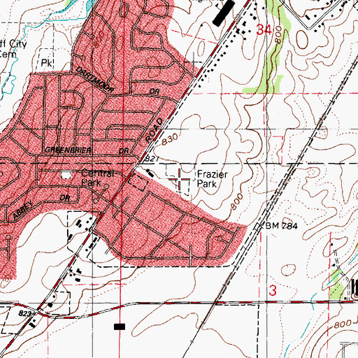 Topographic Map of Frazier Park, IL