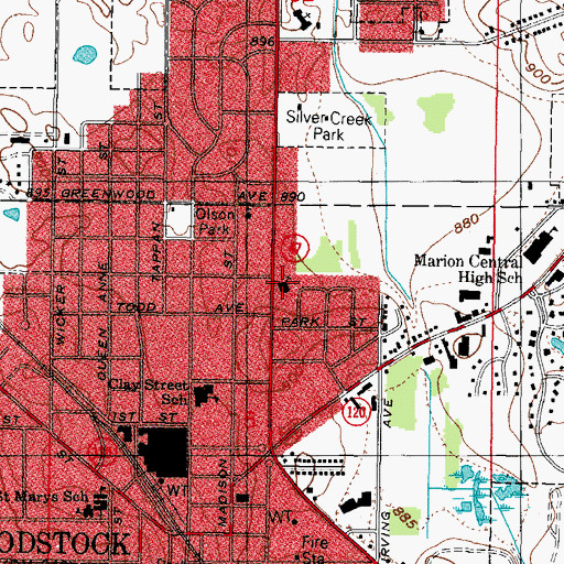 Topographic Map of Free Methodist Church, IL