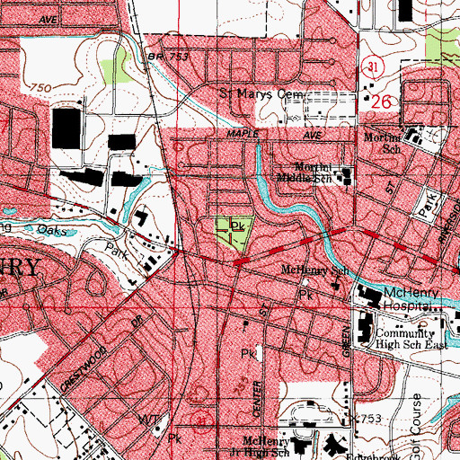 Topographic Map of Freund Field, IL