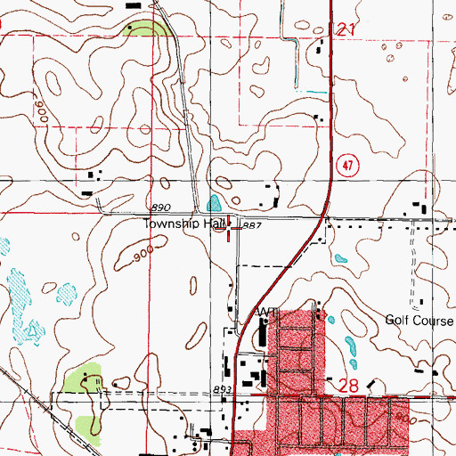 Topographic Map of Grafton Township Hall, IL