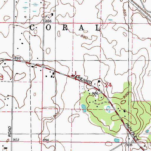Topographic Map of Hickory Grove School (historical), IL