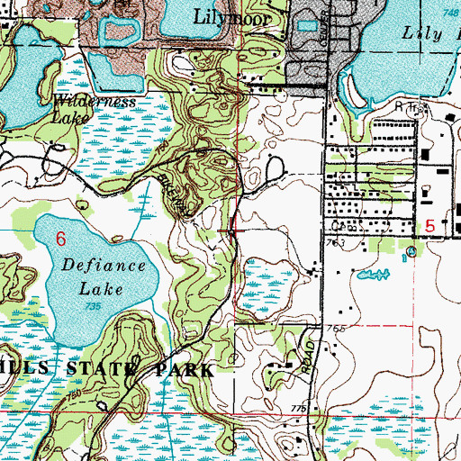 Topographic Map of Hickory Ridge Day Use Area, IL