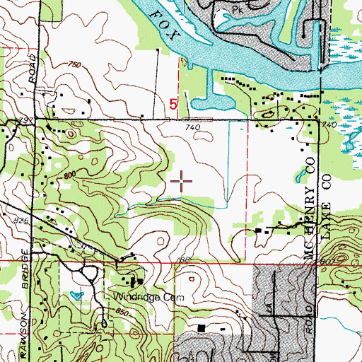 Topographic Map of Highlands Park, IL