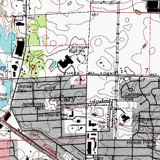 Topographic Map of Holy Cross Lutheran Church, IL