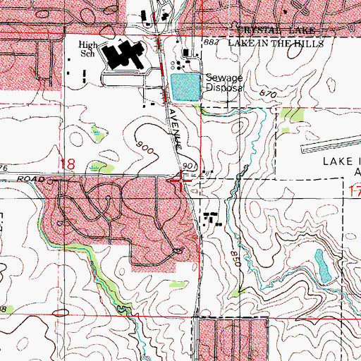 Topographic Map of Hope Covenant Church, IL